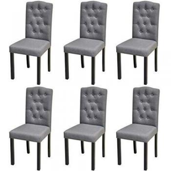 VidaXL Grey Fabric Dining Chair Set (6 pcs)