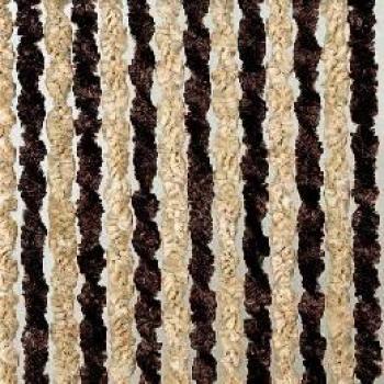 Závěs na dveře 100 x 205 cm v béžové a hnědé barvě
