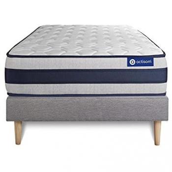 Matelas ergonomique 90x190 cm en latex et mémoire de forme avec sommier gris
