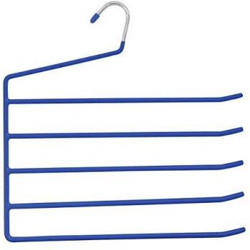 Cintre Pantalons Antidérapant Plastique 5 Niveaux Barres Métalliques Taupe