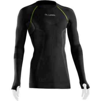 Camiseta térmica Lurbel Cristallo manga larga negro verde pistacho, talla S