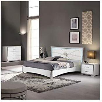 AltoBuy Lit 140x190 cm (Ensemble) : 2 Chevets + Commode