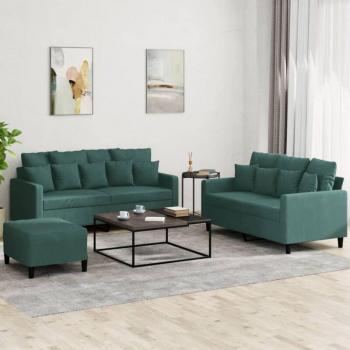 Trio Lussuoso Verde Scuro – Divani & Cuscini