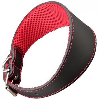 Collare Arppe per Cane in Pelle di Levriero 3D Nero/Rosso