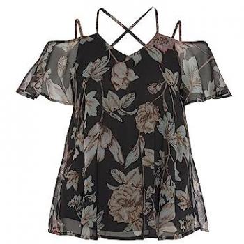 Damen Chiffonbluse von Lascana, figurumspielend, Gr. 42