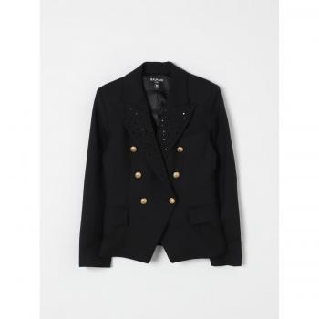 Balmain Little Lady Blazer, Black, Size 12