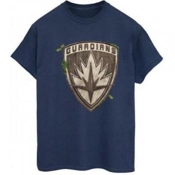 Marvel Ladies I Am Groot Guardian Emblem Cotton T-Shirt L Navy Blue