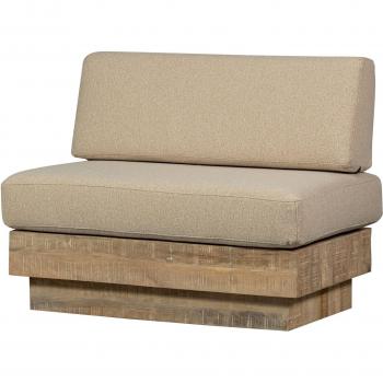 Woood Soffa Balk Beige – Beige kuddsoffa med träbalk