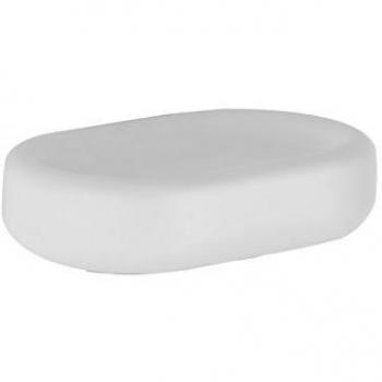 Porta-sapone Goccia in ceramica bianca