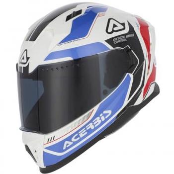 Casco Moto Integrale Acerbis X-Way Bianco Blu XL con Grafica Logo