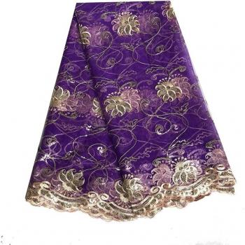 Tissu de Dentelle Africienne Pailleté – Tulle pour Robes