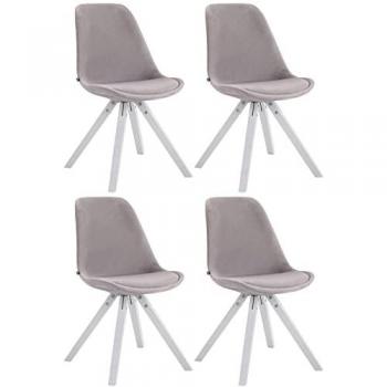 Pack 4 chaises Toulouse Velours Pieds carrés bois gris/white