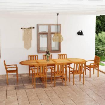 Set da Pranzo 9 pz in Legno di Teak