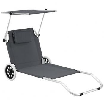 Transat de Terrasse Lazkano à Roulettes Aluminium Polyester