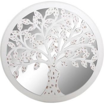 Figura Decorativa Espejo Árbol DKD Home Decor Madera de mango (60 x 2 x 60 cm)
