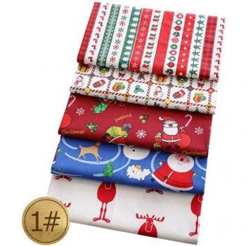 5Pcs 25cm x 25cm Nordic Style Printed Fabric for Crafts