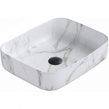 Lavabo Compacto de Encimera, Color Blanco – 50x39x13 cm