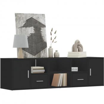 VidaXL Black Corner Unit 160x40x45 cm Engineered Wood