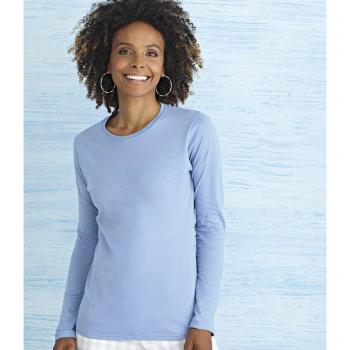 SoftStyle Long Sleeve Tee for Women – White Size L