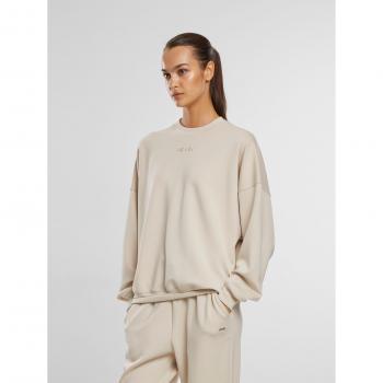 Beiges Sweatshirt mit Reißverschluss