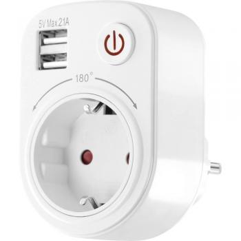 LEDmaxx 106649 Smart Home Inline Socket with USB