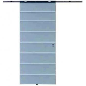 HOMCOM Modern Glass Door with Round Handle