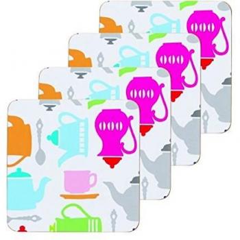 Vivid Layered Teapot Coasters, Cork Core – KitchenCraft