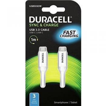 Duracell USB5030W White 1m USB C Cable