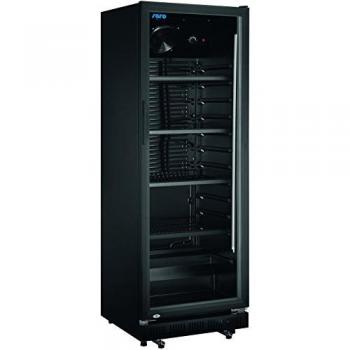 GASTRO Flaschenkühlschrank – Glas-Tür, 360 L, Schwarz, 620×635×1732 mm