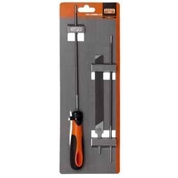 Bahco 4mm Chainsaw File Bundle – 8″ Round (x2), 6″ Flat (x1)