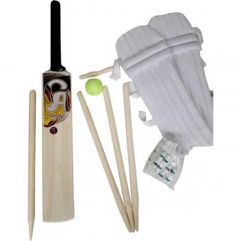 Mini Cricket Starter Pack – Bat, Ball, Stumps, Pads, Gloves (7‑11 yrs)