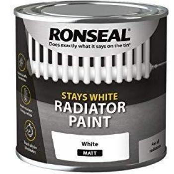 Radiator Paint, White, 250ml, Matt, Stay White, Ronseal