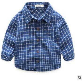 Kimocat Camisa de Bebé Otoño Algodón y Cuadros