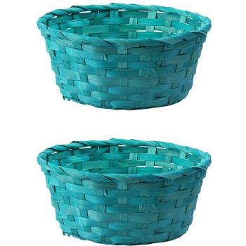 Two Hand‑Woven Desktop Storage Baskets for Easter Eggs