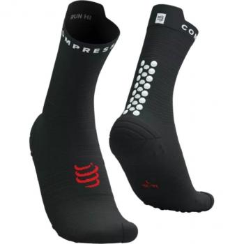 Meias Running Compressport Pro Racing V4.0 High Preto/Branco/Vermelho