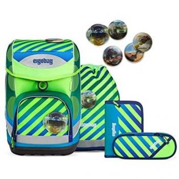 Mädchenschultasche Set neonpink KuntBärbuntes Einhorn ergobag cubo