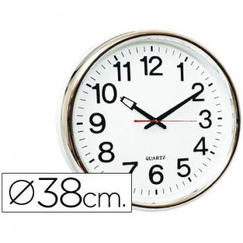 Horloge murale blanche 34 cm, cadre en plastique Q-Connect