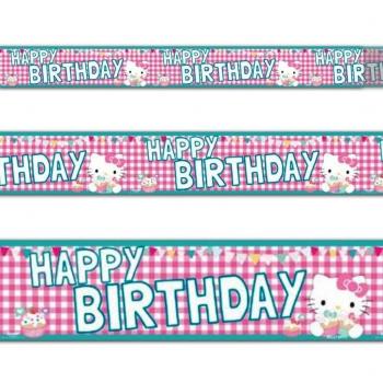 Hello Kitty Chrome Pattern Banner