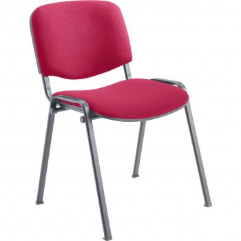 Multi-Purpose Claret Upholstered Stacking Chair with Black Frame