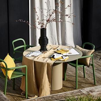 Nappe rectangulaire en lin lavé beige 140 x 320 cm