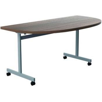 Jemini D-End Tilt Table 1600x800x720mm Dark WalnutSilver