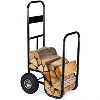 Brennholzwagen Relaxdays – 2 Luftreifen – bis 60 kg – Stahlbau
