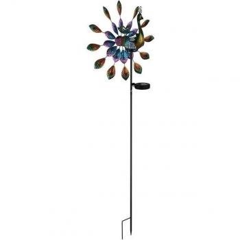 Pavone Solar Light – lampada a spina per il giardino in metallo/plastica