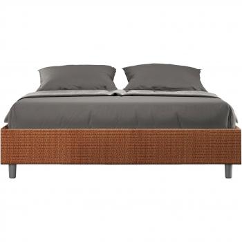 Cama Elevada Doble con Contenedor Naranja 160x190