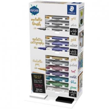 Staedtler Metallic Expositor de 130 Rotuladores de Punta Fina Metalicos