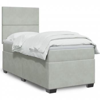 VidaXL Boxspringbett 80x200 cm mit Matratze in Hellgrau