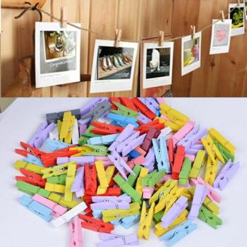 50 Mini Clothespins for Photos and Laundry