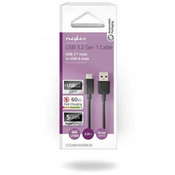 Nedis USB 3.2 Gen 1 Kabel 2m USB-A Stecker zu USB-C™ Stecker