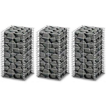 Cestas de gaviones alambre galvanizado 25x25x50 cm 3 piezas