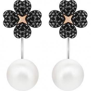 Orecchini Swarovski Latisha con placcature del metallo e cristalli neri per donna